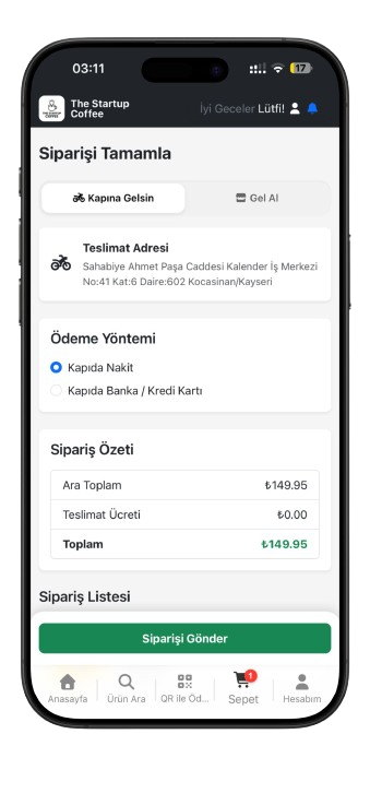 Kolay Sipariş Gönderme